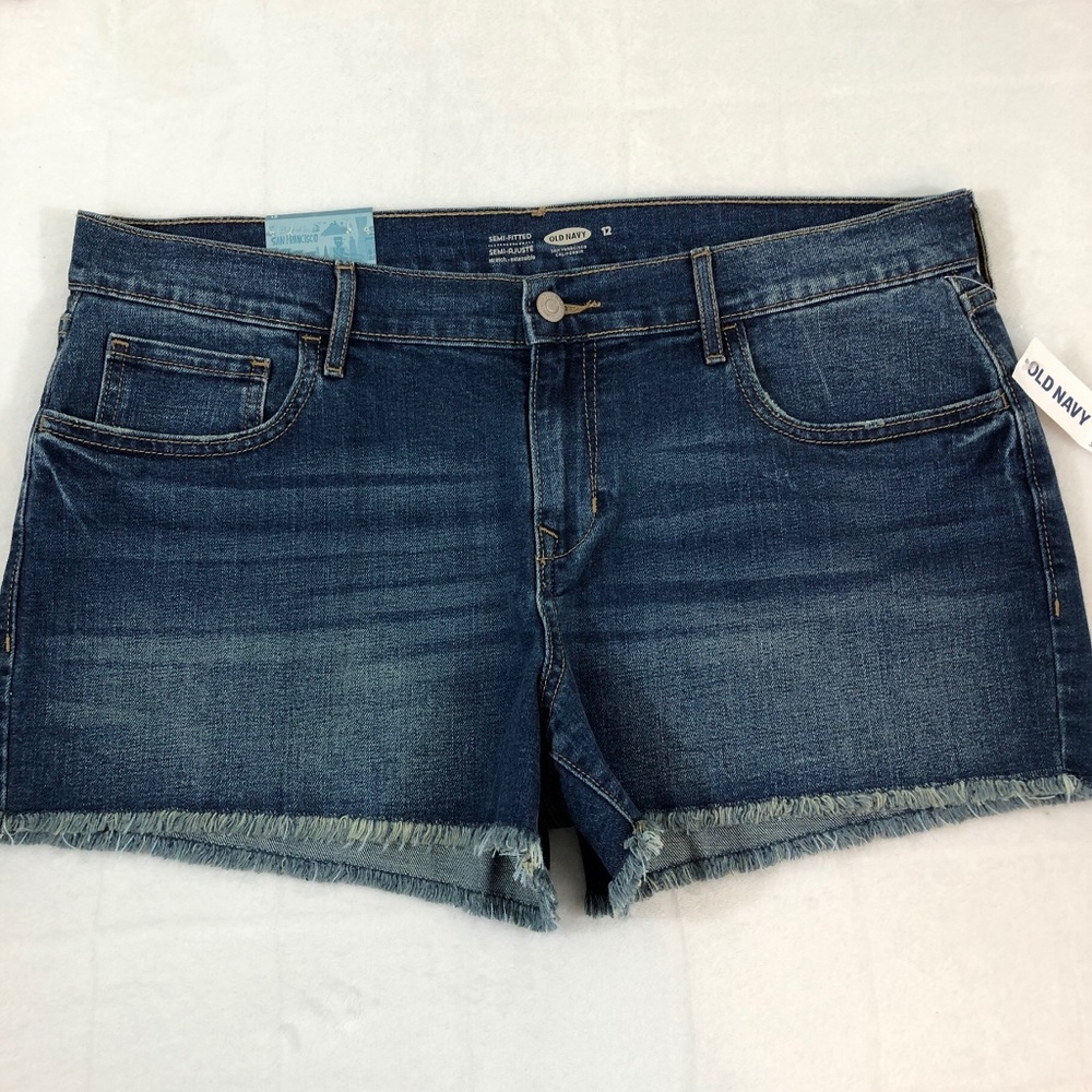 NWT Old Navy Distressed Denim Cut Off Semi-Fitted